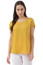 Van Heusen_Womens_Regular Fit_Shirt_(VWTSFRGFF54237_Yellow Ochre_XS)