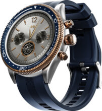 GOBOULT Saber 1.43″ AMOLED Screen, Rotating Bezel, 700 Nits Brightness Smartwatch(Blue Strap, Free Size)