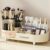 COOFANDY New Rotating Makeup Organizer for Vanity with Brush Holder, Large Capacity Cosmetic Display Case, Countertop Makeup Perfume Skincare Organizer, Spinning Lotions Display Case (OFF-WHITE)