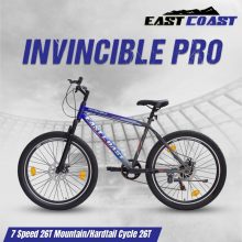 EAST COAST INVINCIBLE PRO 7 SPEED 26 T Mountain/Hardtail 26 T Mountain Cycle(7 Gear, Blue, Black, Only Front Suspension)