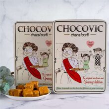 Chocovic Roasted Chana Burfi 800 G Tin Box – Authentic Punjabi Sweet, Traditional Indian Mithai Made With Roasted Chana, Fresh & Delicious Dessert With No Added Preservatives