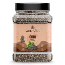 Auravita Premium Chia Seeds 500 Gram | Rich In Calcium, Protein & Fibre | 100% Clean Chia Seeds For Eating | Antioxidant Rich Superfood For Smoothies, Salads & Baking
