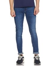 Spykar Men’s Super Skinny Fit Low-Rise Casual Jeans Mid Blue