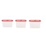 SIMPARTE 360° Stackable BPA-Free Modular Design Air Tight Kitchen Storage Container Set for Rice | Dal | Atta | Flour | Cereals | Pulses | Snacks (Blushing Red, 1200 ml) – Set of 3