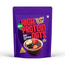 Yogabar 26g High Protein Oats 1kg , Dark Chocolate – Breakfast Cereal with Wholegrains, 26% Protein & No added sugar – Oats High Protein for Gym – Premium Protein Blend with Whey Protein Powder – with Goodness of Chia, Sunflower & Pumpkin Seeds & Probiotics for Absorption
