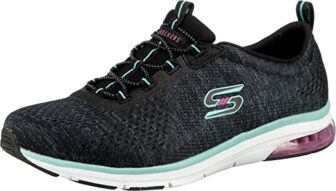 Skechers Womens Skech-AIR Edge – Brite Times Black/Aqua Sneaker -3 UK (6 US) (104057)