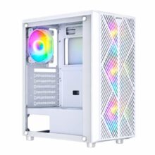 Geonix Hercules Rome Gaming Cabinet, 4 ARGB Fans, White | Computer Case, Tempered Glass Side Panel, ATX/Micro-ATX/Mini-ITX Support, USB3.0/2.0 Ports, 300mm GPU Clearance, High Airflow
