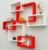 Royal Store Royal Store MDF Wall Decoration Intersecting Floating Wall Shelves Set of 6 (Standard, Red & White) Wooden Wall Shelf(Number of Shelves – 6, Red, White)
