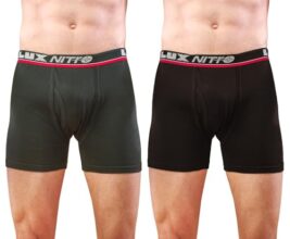 Lux Nitro Men’s Long Trunk | 100% Combed Cotton | Super Soft Outer Waistband | Breathable & Long-Lasting Comfort Pack of 2 Assorted