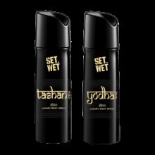 SET WET Yodha,Tashan Luxury & Long Lasting Body Spray I Manly & Luxury Fragrance for Men Deodorant Spray  –  For Men(300 ml, Pack of 2)
