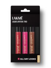 Lakme Liquid Lipstick Trio- All Day Looks, Forever Matte, Pack of 3, Light-weight, 16.8 ml