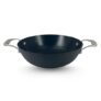 Prabha Induction Base Kadhai 2.4 Litre | Non Stick Black Eisen Cast Iron IB Kadai 24 cm | Cooking Kadai for Deep Frying | Gas & Induction Bottom | Cookware kadai with Steel Handle (Black)