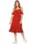 ONLY Women’s Viscose Fit and Flare Below The Knee Dress (253411901_Red Ochre_XS)