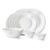Larah by Borosil Ingot Fluted Series Opalware Dinner Set | 13 Pieces for Family of 4 | Microwave & Dishwasher Safe | Bone-Ash Free | Crockery Set for Dining & Gifting | Plates & Bowls | White