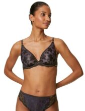 Marks & Spencer Cosmos Embroidery Wired Plunge Bra A-E T816442NAVY Mix (36B)