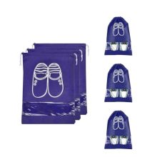 Bigplayer Fabric Shoe Bags (Set Of 6) (Transparent & Navy Blue)(Multicolor)