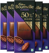 Cadbury Bournville 50% Cocoa Dark Chocolate Bars(5 X 80 G)