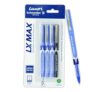 Luxor Schneider LX MAX roller ball pen, Pack of 4, 3 Blue+1 Black, Needle Tip, 0.5mm, 100% German Technology, 1000+ mtrs writing length, Waterproof Ink, Ideal for Students & Professionals