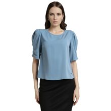 Van Heusen Women’s Regular Fit T-Shirt (VWTSURGFX20962_Blue