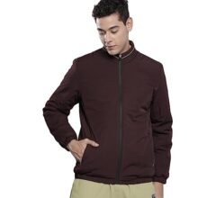 The Indian Garage co Men Maroon Slim Fit Solid Puffer Jacket
