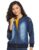 Miss Olive Women’S Navy Blue Denim Bomber Jacket(Moaw19Den05-55-71-02,Navy Blue,Xs)