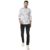 Spykar Men Cotton Blend Printed Full Sleeve Slim Fit Shirt White, Large