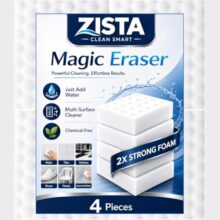 ZISTA Magic Eraser Cleaning Sponge Pack of 4 | Multi-Purpose Stain & Scuff Mark Remover | Just Add Water | Cleaning Sponge for Kitchen, Bathroom, Walls, Tiles, Shoes & Appliances