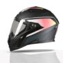 TVS Racing Anti Matter FullFace Helmet for Bike &Motorcycle Riders-DOT & ISI Certified-Lightweight ABS Shell, UV Resistant-Ventilated Comfort Liner, Quick-Release Visor & Chin Strap(Matt Black Red/XL)