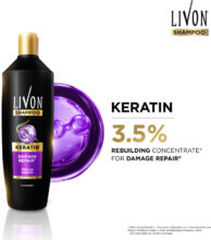 LIVON Keratin Shampoo | Repairs Damaged Hair | Smooth & 5x Stronger Hair | No Parabens(340 ml)
