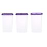 SIMPARTE 360° AirTight Kitchen Storage Container Set for Rice|Dal|Atta|Flour|Cereals|Pulses|Snacks, Stackable|BPA Free|Modular Design|Set of 3 (2400 ml), Playful Purple