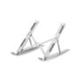 Hamera Enterprises Laptop Stand Adjustable Foldable Metal Laptop Riser Portable Notebook Stand With Multi Angle Positions Desktop Laptop Holder Stand For Desk Use Silver