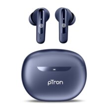 pTron Bassbuds Astra in-Ear TWS Earbuds w/Stereo Sound, 50Hrs Playtime, Stereo Calls, Custom EQ, Mobile App, BTv5.3 Headphones, Touch Control, Voice Assistant, Type C Charging & IPX4 (Navy Blue)