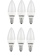 wipro Garnet Base E14 3-Watt LED Bulb (Yellow) – Pack of 6
