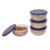 Cutting EDGE 900ml Eco-Storage Plastic Container & Organizer Set of 4 for Kitchen, Refrigerator, Lunch & Food Storage (Dark Blue)