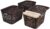 Amazon Brand – Solimo Royal Multipurpose Storage Basket With Lid- Large (Set Of 3, Brown) – Fabric, Rectangular