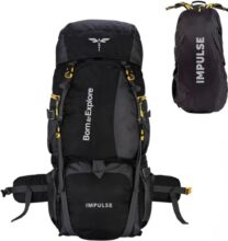 Impulse Rucksack bags 80 litres travel bag for men tourist bag for travel backpack for hiking trekking Bag for men camping Curve Black with 1 year Warranty | Black