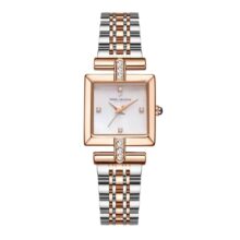 Daniel Hechter Paris Cambon Collection Luxury Watch for Women with Square Dial, Crystal Accents, Stainless Steel Strap and Water Resistant – DHW2008