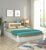 Spacewood Lilly Bed | Queen Size (78 X 60) Engineered Wood Bed with Box Storage| 3 Year Warranty | Modern Design | Kingston White