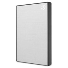 Seagate STHN2000401 2TB Backup Plus Slim Portable External Hard Drive + 1Yr Mylio Create + 2MO Adobe CC Photography, Silver