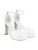 Shoetopia Women’s Lace-Up White Platform Block Style High Heels Sandal for Party Night Out Comfortable Cushion Sole, Casual & Dressy Summer Footwear EU35