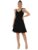 KOTTY Women’s Shoulder Straps A-Line Dress(Black,L)