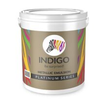 Indigo Metallic Emulsion Platinum Series – Sparkling Metallic Texture Wall Paint | Water-Based | Anti-Fungal & Algae Resistant | Interior & Exterior Use 4 L Signal Red