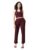 UNIfringe Women’s Ribbed Co-ord Set | Sleeveless Crop Top & Straight Pants | Soft Stretchy Polyester (Maroon,XX