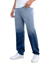 URBAN POCKETS Jeans for Men | Relaxed Fit | Baggy Wide Leg | Streetwear Denim | Everyday Comfort (Double-Shade-Comfort-Fit-Jeans-U22-32)