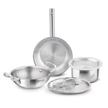 Bergner TriPro Triply Stainless Steel Cookware Set, Consumes Less Oil, Healthy Cooking, Even Heat Distribution – Induction Bottom