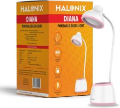 Halonix Diana Rechargeable 5W Desk Lamp Study Lamp(22 Cm, White)