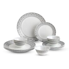 Cello Oxford Imperial Plus Series Opalware Dinner Set Of 19 Piece For Family Of 6 | Bone-Ash Free & Leadfree Opal Glass Microwave & Dishwasher Safe, Crockery Plates & Bowls Set For Daily Use & Gifting