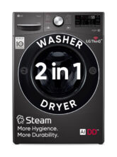 LG 15/8 kg Washer with Dryer Fully Automatic Front Load Washer Dryer with AI Direct Drive Technology, Wi-Fi Enabled, Allergy Removal with Steam & Turbo Wash Ready to Wear Clothes with In-built Heater Black(FHD1508STB)
