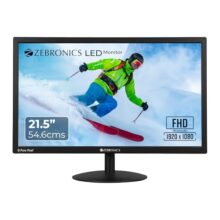 Zebronics 21.5” (54.6cm) LED Monitor, FHD 1920×1080, 250nits Brightness, Dual Input – HDMI/VGA, 2000000:1 Dynamic Contrast Ratio, 16.7M Colors, 16:9 Aspect Ratio, Wall Mountable (EA 122)