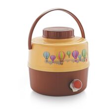 CELLO Travel Star Thermos Water Jug for Travel 7.5L Beige | Easy to Fill, Easy to Carry with Handle, Keeps Water Cold for Long Hours Twist and Pour Tap Insulated Water Jug for Picnic Home & Workshop